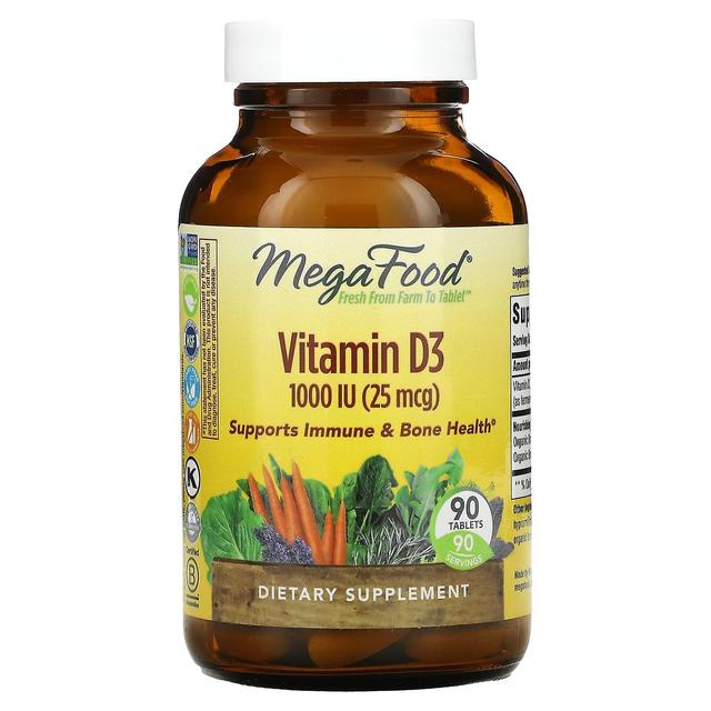 MegaFood, Vitamin D3, 1.000 IE (25 mcg), 90 Tabletten on Productcaster.