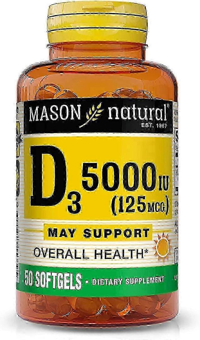 Mason natural vitamin d3, 5000 iu, advanced formula, softgels, 50 ea on Productcaster.