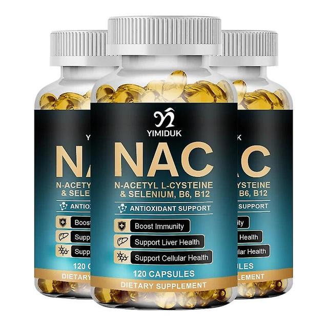 Vorallme NAC Glutathione Capsules N-Acetyl Cysteine 1200 mg Support for Liver, Lung | Amino Acid, Easy to Absorb 3 Bottles 60pcs on Productcaster.