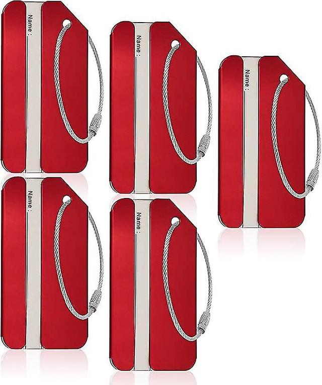 tiquettes bagages en aluminium pour dispositifs de reconnaissance de voyage de bagages en mtal (5 en rouge) on Productcaster.