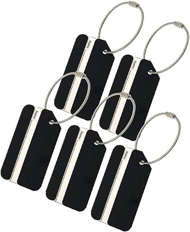 Dewenwils Dww-tiquettes Bagages En Aluminium Pour Dispositifs De Reconnaissance De Voyage De Bagages En Mtal (5 En Noir) on Productcaster.