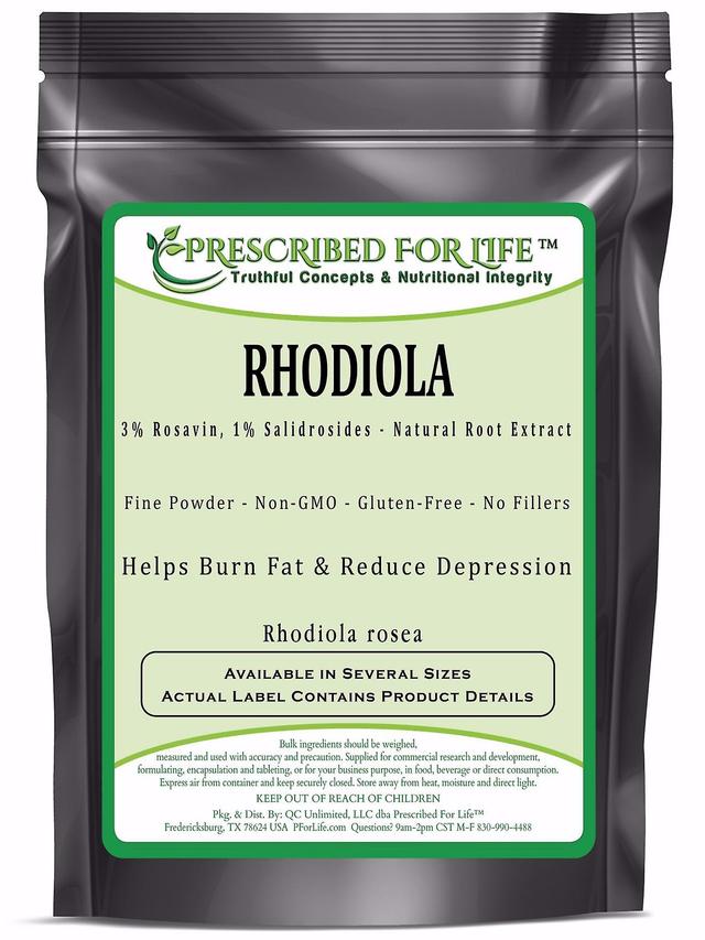 Prescribed For Life Rhodiola-3% Rosavin, 1% Salidrosides-extrato de raiz natural em pó (Rhodiola rosea) 1 kg (2.2 lb) on Productcaster.