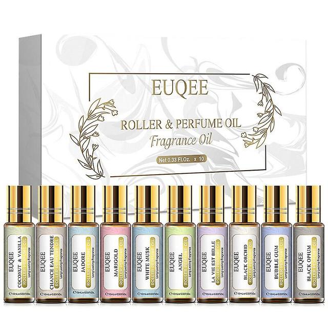 10 Bottles Women Fragrance Oil Gift Set Black Opium Jadore White Musk 10ml Roller Perfume Oil For Diffuser Top Selling Massage Oil on Productcaster.