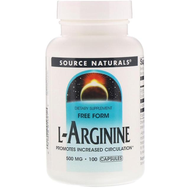 Source Naturals Kilde Naturals, L-arginin, Fri form, 500 mg, 100 kapsler on Productcaster.