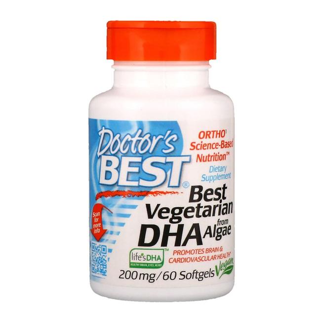 Doctor's Best, Best Vegetarian DHA from Algae, 200 mg, 60 Softgels on Productcaster.