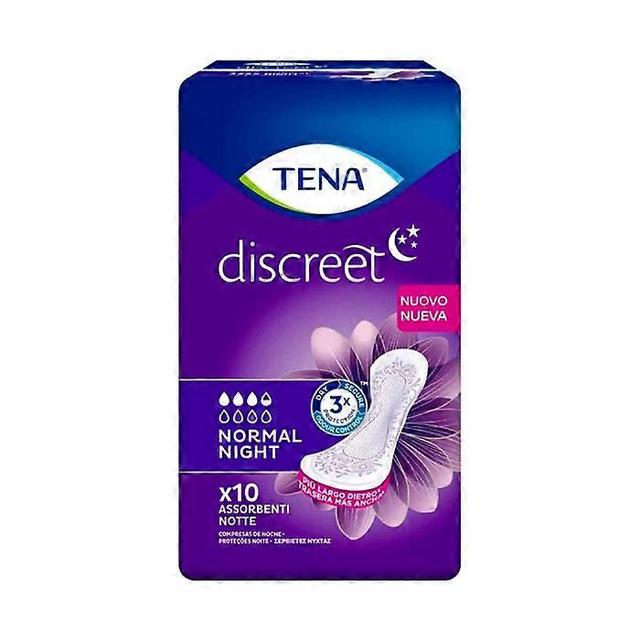 Experience peaceful nights with tena discreet normal night 10u: stay protected and comfortable all night long! on Productcaster.