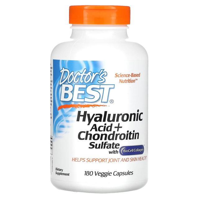 Doctor's Best, Hyaluronic Acid + Chondroitin Sulfate with BioCell Collagen, 180 Veggie Capsules on Productcaster.