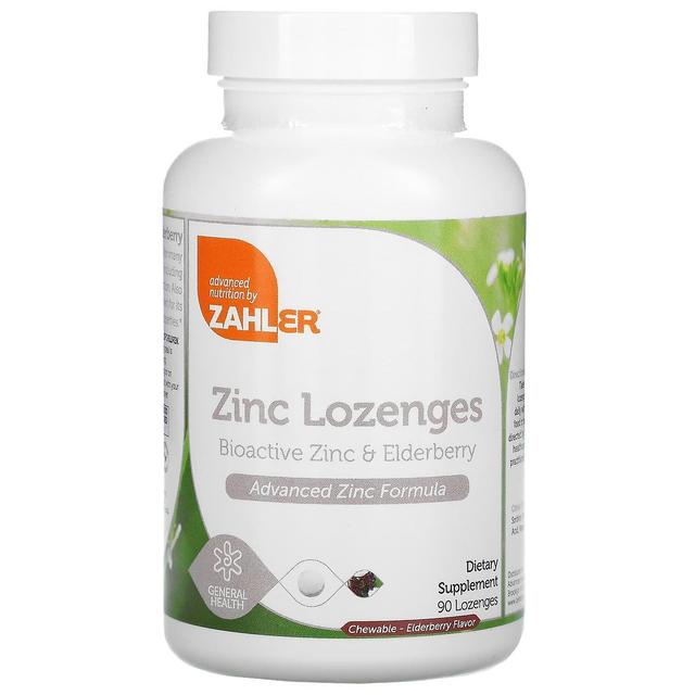 Zahler, Zinc Lozenges, Bioactive Zinc & Elderberry, Elderberry, 90 Chewable Lozenges on Productcaster.