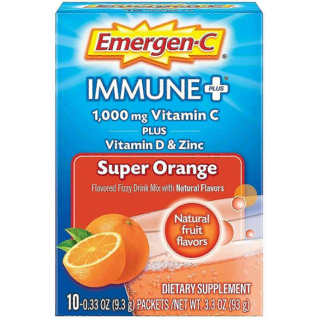 Emergen-c Immune Plus Vitamin C Supplement zur Unterstützung des Immunsystems, Super Orange, 10 Stück on Productcaster.