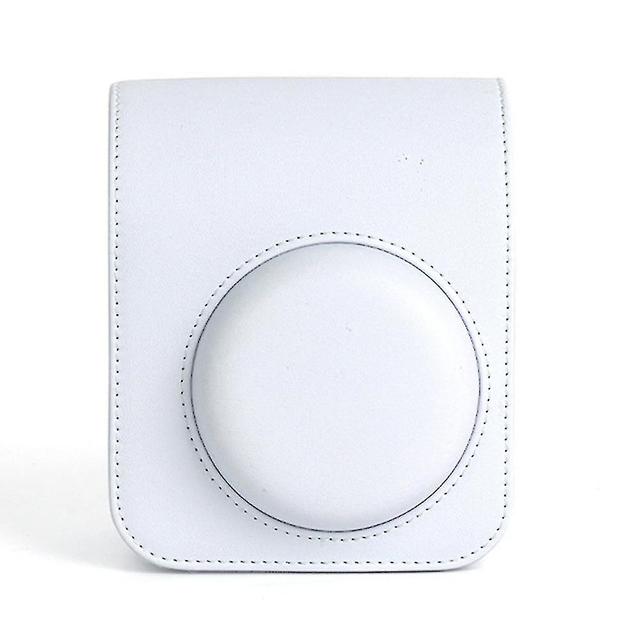 Szmtcv Solid-color Pu Instants Camera Bag Adjustables Strap Camera Stroage Pack For Traveling Trip White on Productcaster.