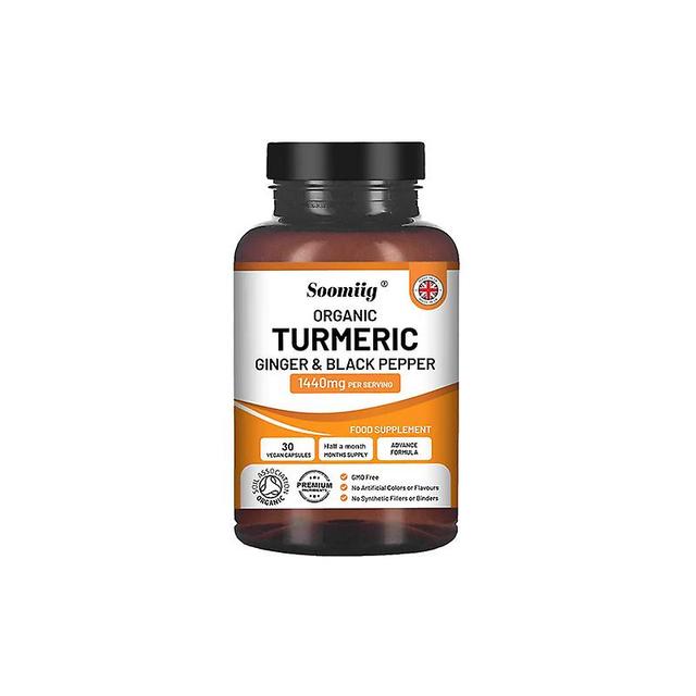 Vorallme Organic Turmeric And Black Pepper Capsules,joint Pain Relief Knee Pain Joint Health Bone Supplement Enhance Overall Health 30capsule-A bottle on Productcaster.