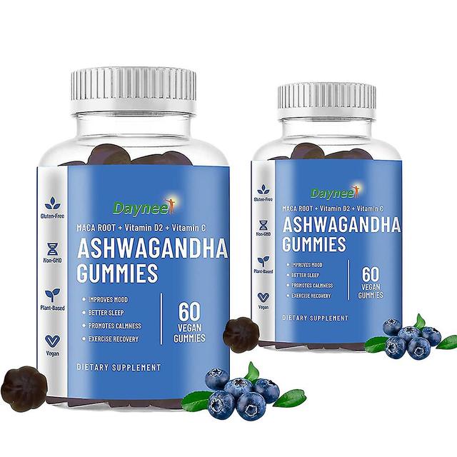 Ashwagandha Gummies Supplement Ksm-66 Plant Seed Extract Organic Vegan Gluten Free Root Powder Ashwagandha Gummies 2pcs on Productcaster.