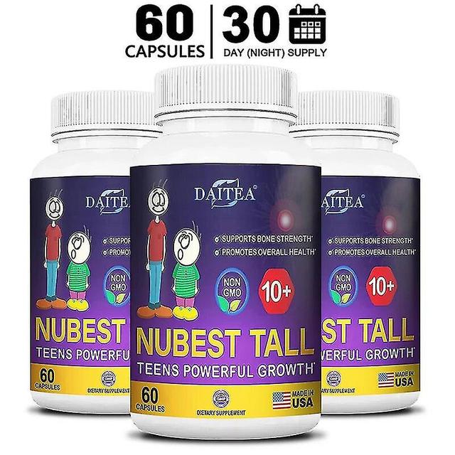 Nubest Tall 10+ - Suplement na wzrost dla dzieci (10+) i nastolatków, zawiera wapń, witaminy i minerały - tabletki na wzrost - yvan 60 count-3 bottle on Productcaster.