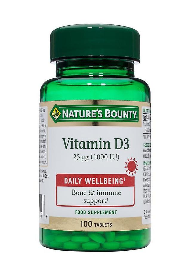 Natures Bounty Nature's Bounty Vitamine D3 25ug 1000iu 100's on Productcaster.