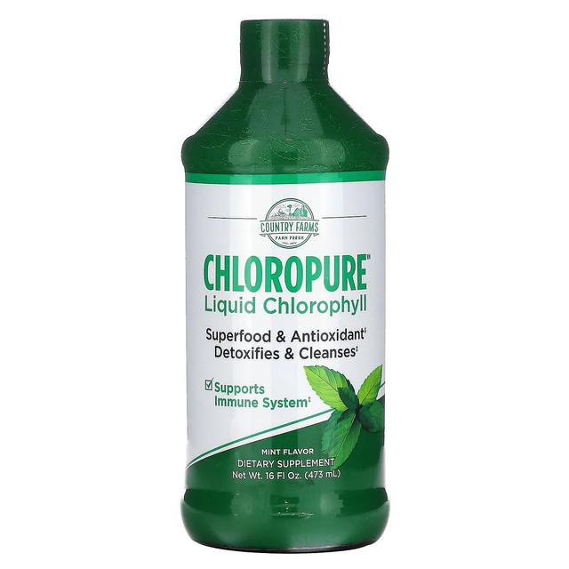 Country Farms, Chloropure Vloeibaar Chlorofyl, Munt, 16 fl oz (473 ml) on Productcaster.