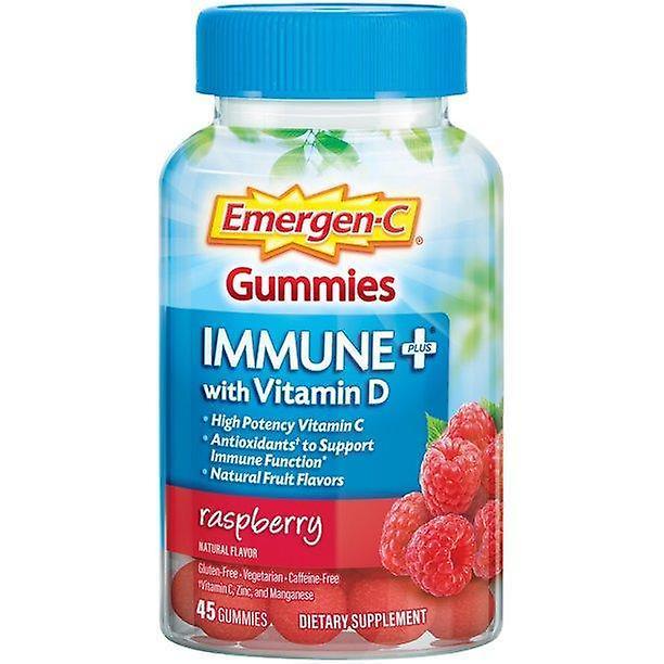 Emergen-C Vznikajúce-c imunitné plus vitamín D a c imunitné gumy, maliny, 45 ct on Productcaster.