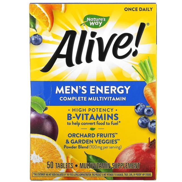 Nature's Way, Alive!, Multivitamine complète Énergie pour hommes, 50 comprimés on Productcaster.