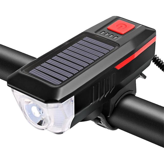 Scacv Solar Bike Alarm Lampe de poche USB Charge Imperméable à l’eau Bike Horns Lamp pour la nuit Rouge on Productcaster.