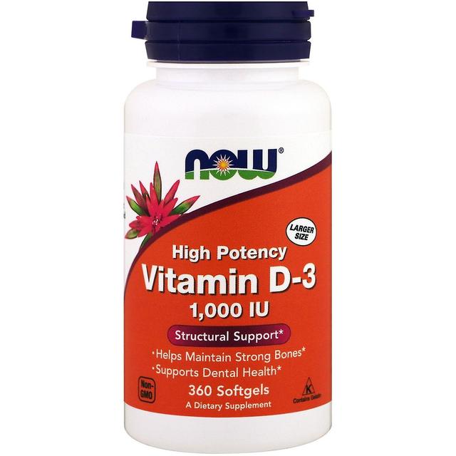 Now Foods, Vitamin D-3 High Potency, 1,000 IU, 360 Softgels on Productcaster.