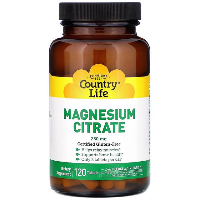 Country Life, Magnesium Citrate, 250 mg, 120 Tablets on Productcaster.