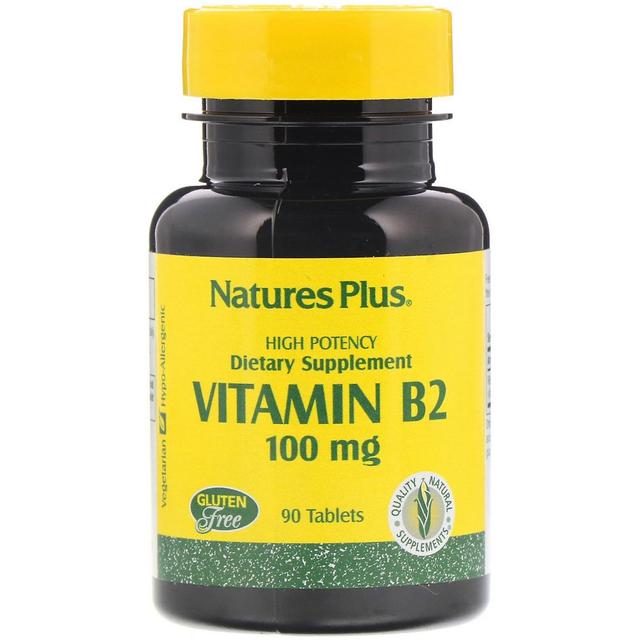 Nature's Plus, Vitamin B-2, 100 mg, 90 Tabletter on Productcaster.