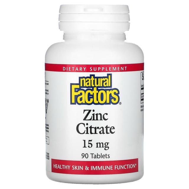 Natural Factors Fattori naturali, Citrato di zinco, 15 mg, 90 Compresse on Productcaster.