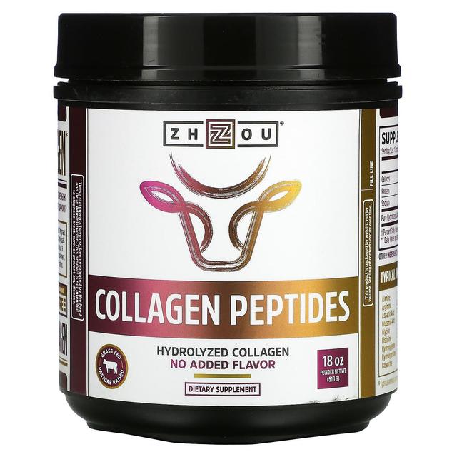 Zhou Nutrition, Kollagen peptider, Hydrolyserat kollagen, Ingen tillsatt smak, 18 oz (510 g) on Productcaster.