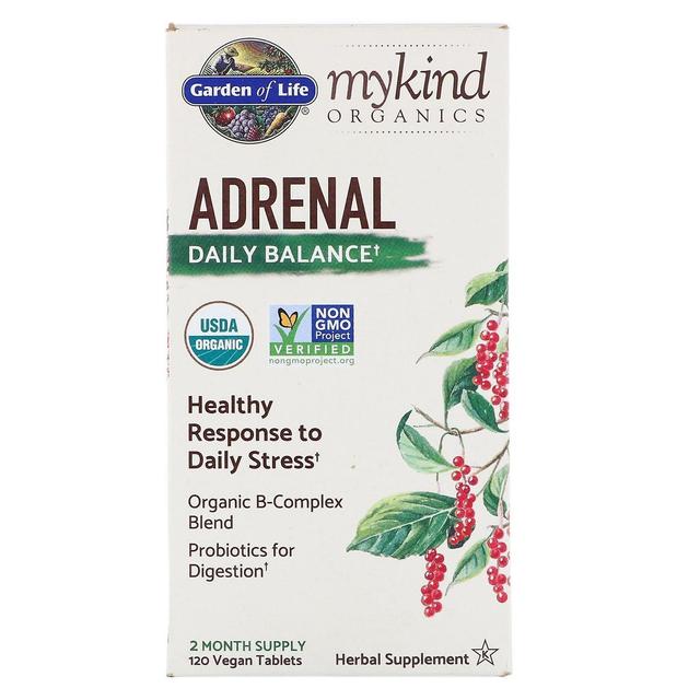 Garden of Life, MyKind Organics, Adrenal, Daily Balance, 120 Vegan Tablets on Productcaster.