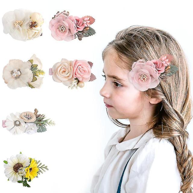 6 PCS Fille Pince Cheveux Set Pinces Cheveux en Forme de Fleur Artificielle Barrette Fleur Cheveux Clip Fleur Cheveux Pince Fleur Cheveux Fille on Productcaster.