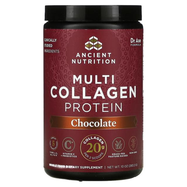 Dr. Axe / Ancient Nutrition, Multi Collagen Protein, Cioccolato, 10 oz (283.2 g) on Productcaster.