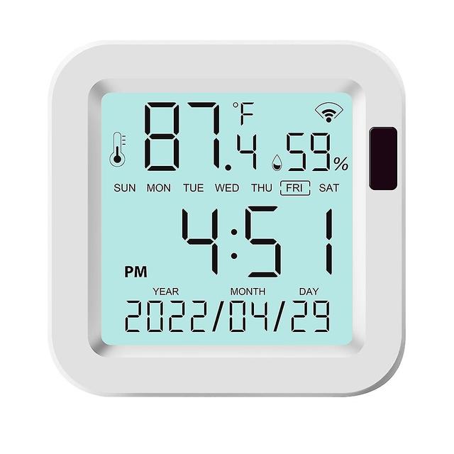 Real Time Monitors Humidity Sensor Temperature High-sensitivity Large Screen Hygrometer For Indoor Outdoor White on Productcaster.