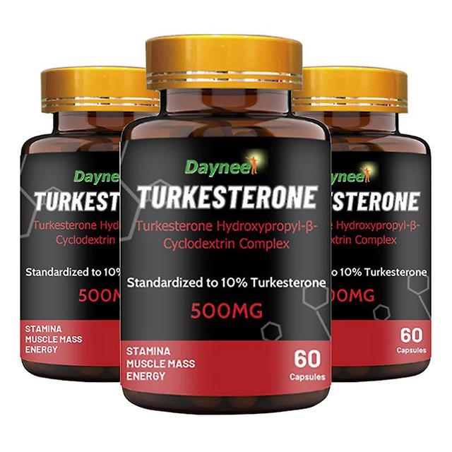 Vorallme 3 Bottle Turkesterone Capsules Pills Increasing Muscle Power Enhance Male Health Mass Gainer Zengji Hard Capsule 3Pcs on Productcaster.