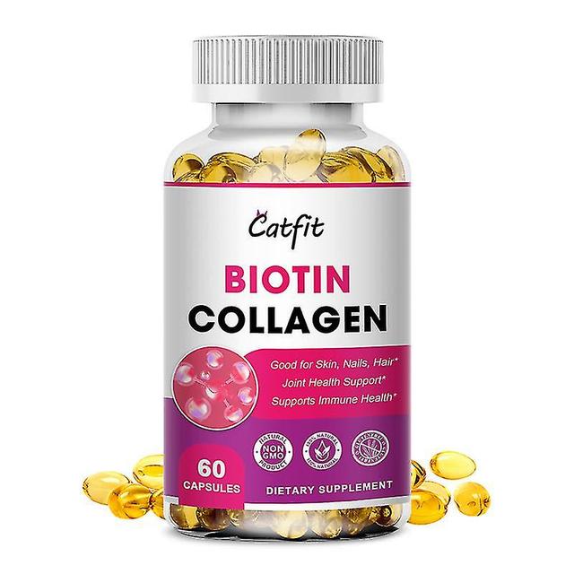 Guoguo Biotin Collagen Capsules Supports Joint Hair And Nails Healthy Skin Beauty Health Help Digestive For Women Free Shipping 60 pcs on Productcaster.