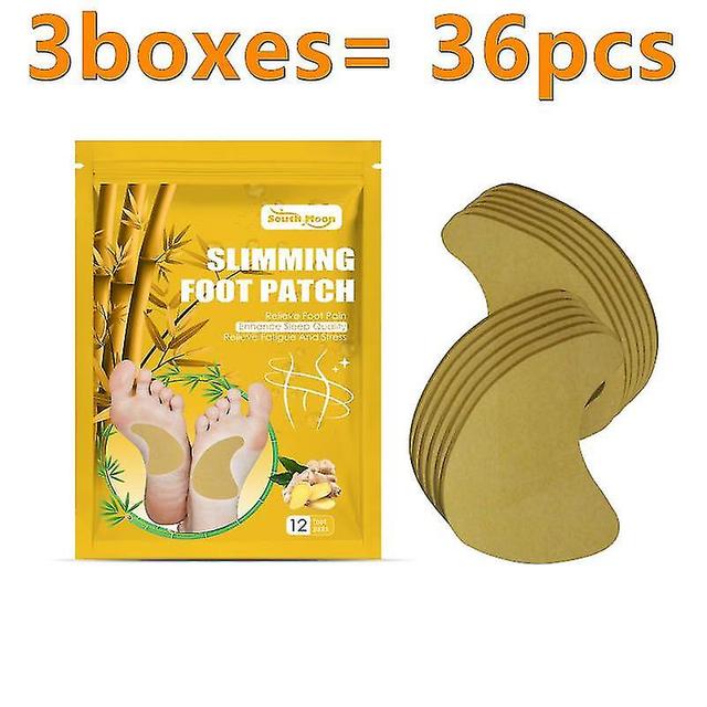 36-12pcs Detox Foot Patch Natural Ginger Detoxification Patch Detoxify Clean Reduce Colour 36 Patches on Productcaster.