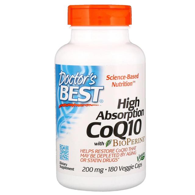 Doctor's Best Doctor's Bästa, Hög absorption CoQ10 med BioPerine, 200 mg, 180 Veggie Caps on Productcaster.