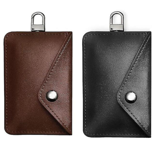 Lot de 2 pochettes pour cls de voiture Faraday (une noire et une marron) - Pochette pour cls Royal Faraday pour blocage RFID pour porte-cls Pochet on Productcaster.