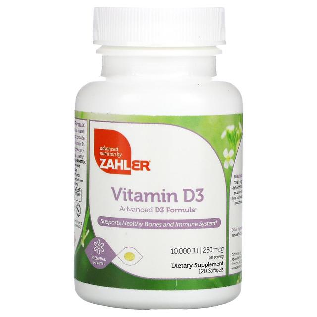 Zahler, Witamina D3, Zaawansowana formuła D3, 250 mcg (10 000 IU), 120 Kapsułki żelowe on Productcaster.