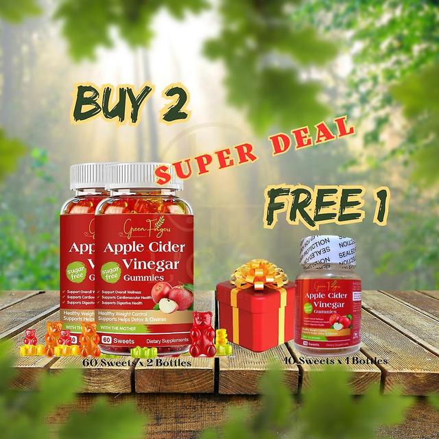 Timktv Green Fingers Apple Cider Vinegar Gummies Healthy Weight Control Detox Promotes The Digestive System 60pcs Ramadan Deal 2 FOC 1 Onesize on Productcaster.