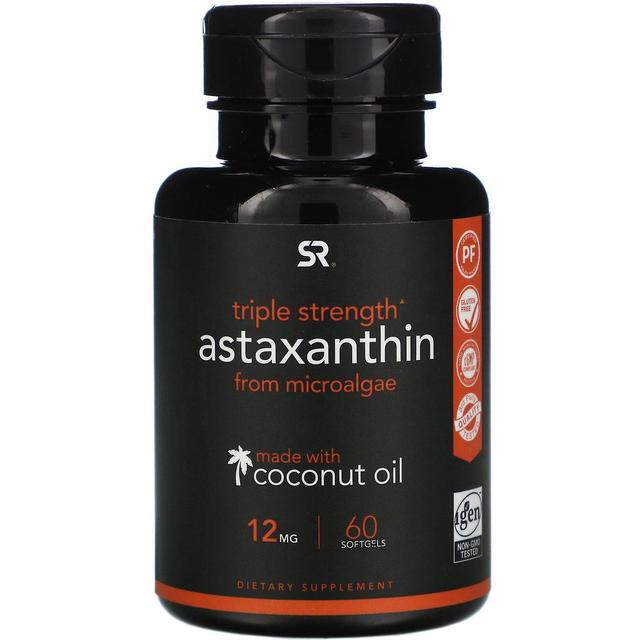 Sports Research Sportonderzoek, Astaxanthine, Triple Strength, 12 mg, 60 Softgels on Productcaster.