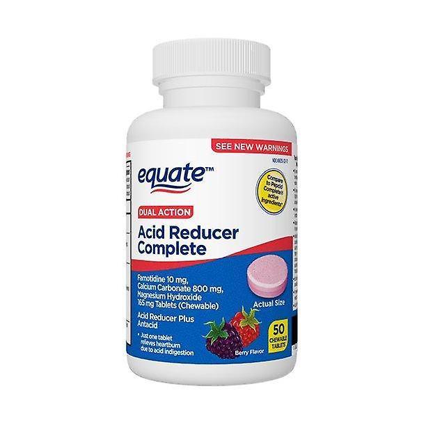 Equate dual action acid reducer complete chewable tablets, berry flavor, 50 count on Productcaster.