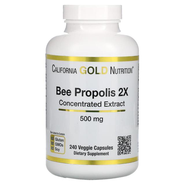 California Gold Nutrition, Bee Propolis 2X, Concentrated Extract, 500 mg, 240 Veggie Caps on Productcaster.