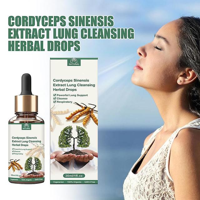 Wtowin Cordyceps Sinensis extracto de gotas de hierbas de limpieza pulmonar, gotas de limpieza de pulmón a base de hierbas para soporte pulmonar, c... on Productcaster.