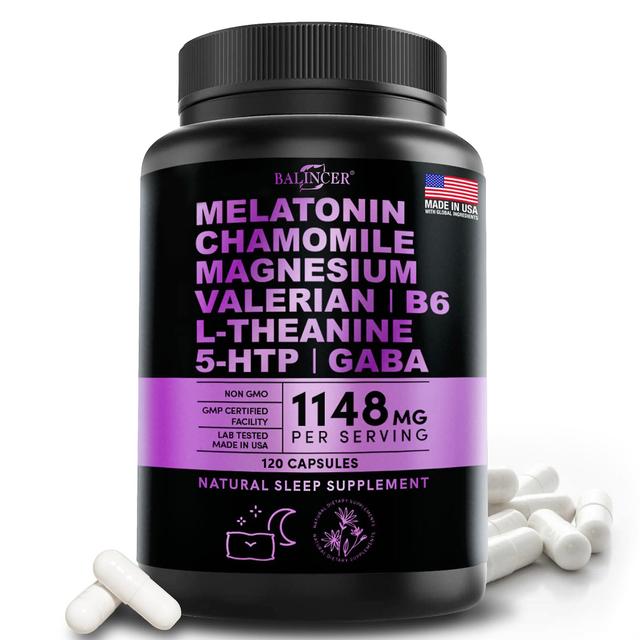 Vorallme Balincer Melatonin hjälper till att förbättra sömnen, lindra stress, reglera humör, öka immunitet, stödja gastrointestinala hälsa 120 coun... on Productcaster.