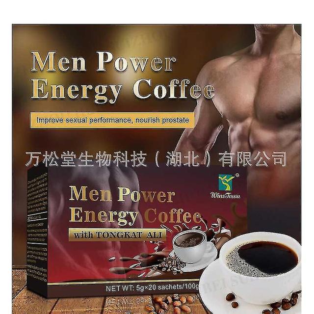 Hppyn 2023 New Hot Black Maca Coffee Men Power Male Enhance Healthy Energy Drink Stress Relieve on Productcaster.