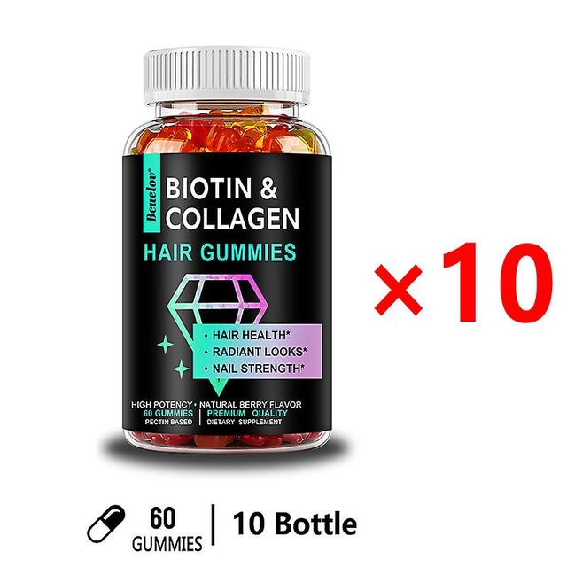 Vorallme Biotin, kolagénové gummies - vlasy, nechty, pokožka a kĺby vitamínový doplnok, bielenie, proti starnutiu - 60 gumových medveďov 10 bottle on Productcaster.