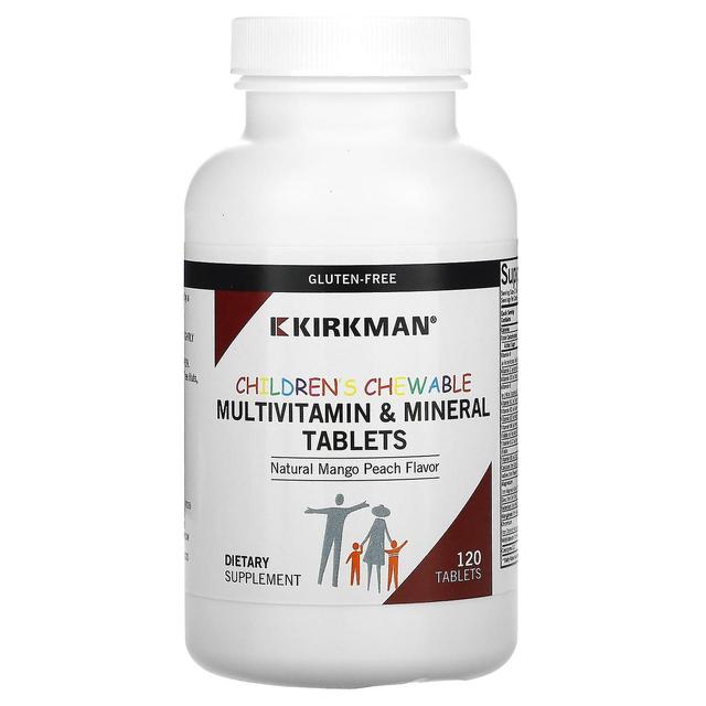 Kirkman Labs, Tabletas multivitamínicas y minerales masticables para niños, melocotón natural de mango, 120 tabletas on Productcaster.