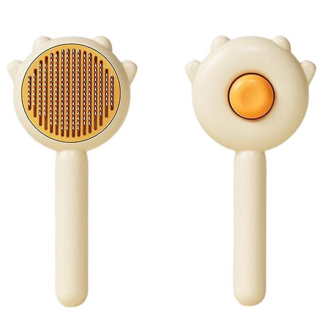 Pet Grooming Needle Comb Multifunctional Pet Massage Comb Practical Pet Hair Removal Brush Yellow on Productcaster.