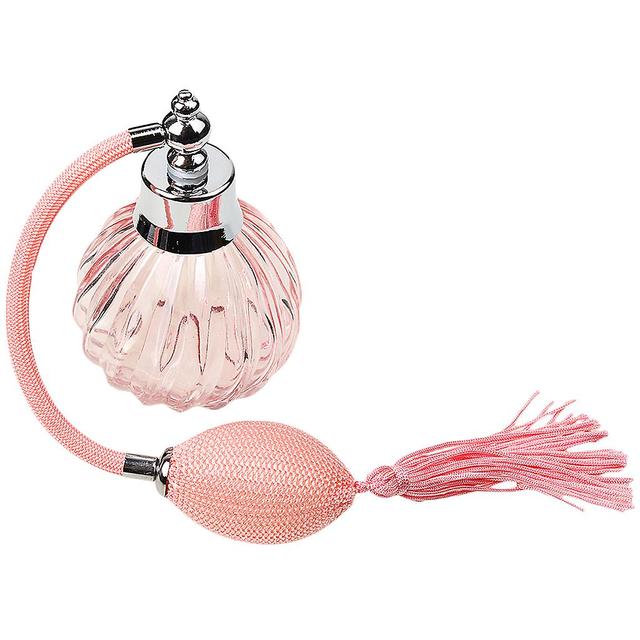 Vintage Empty Glass Perfume Bottle With Long Atomizer Spray Pump 100ml Pink 10.5cm on Productcaster.