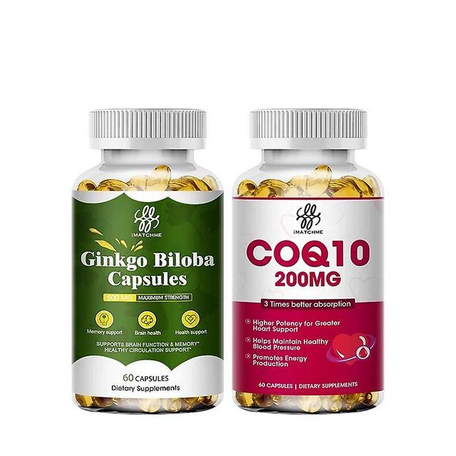 Coq10 Capsules + Biologische Ginkgo Biloba Capsules Voor Energie, Hart, Prestaties & Focus Supplement voor Mannen & VrouwenTIB TIB. 2 flessen on Productcaster.