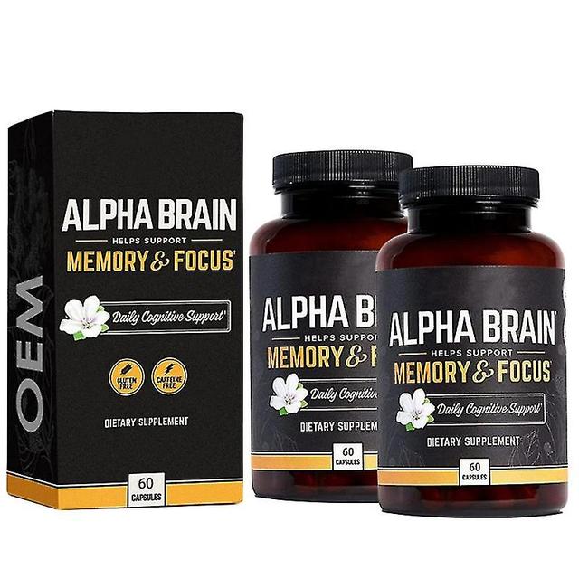 2bottle Alpha Brain Memory & Focus Capsule Supplément cognitif Hommes et femmes Nootropique 2024 on Productcaster.